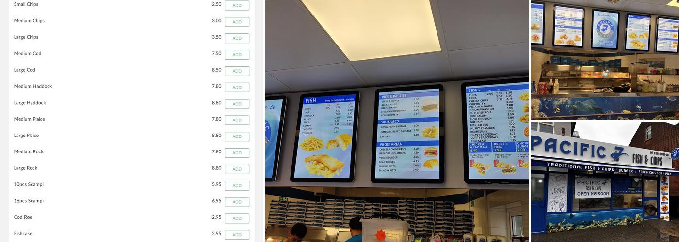Pacific 7 fish and chips Menu