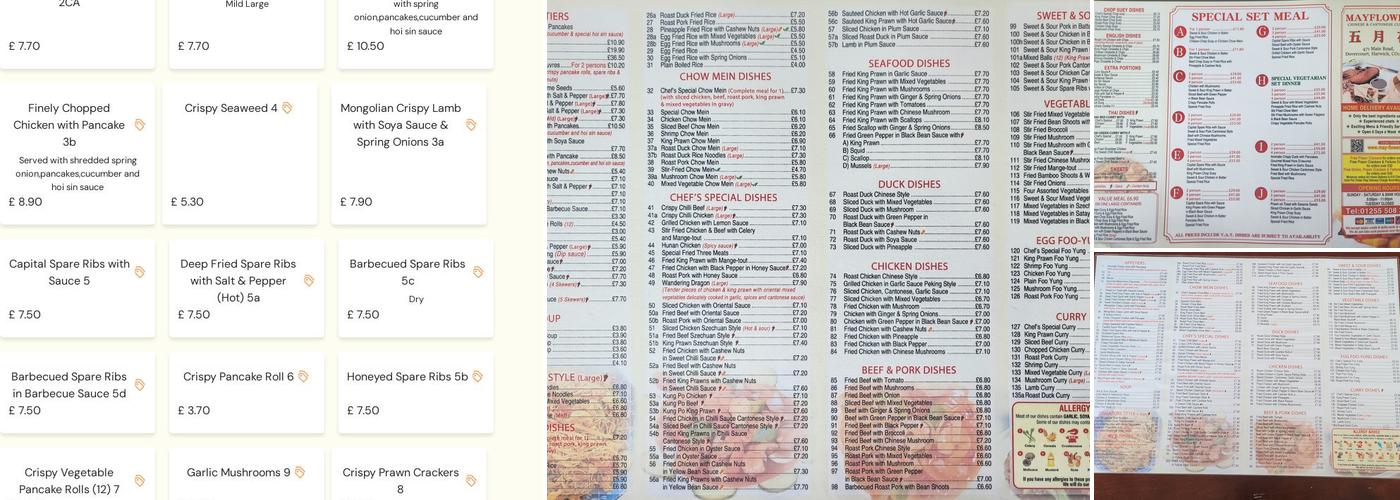 Mayflower Menu