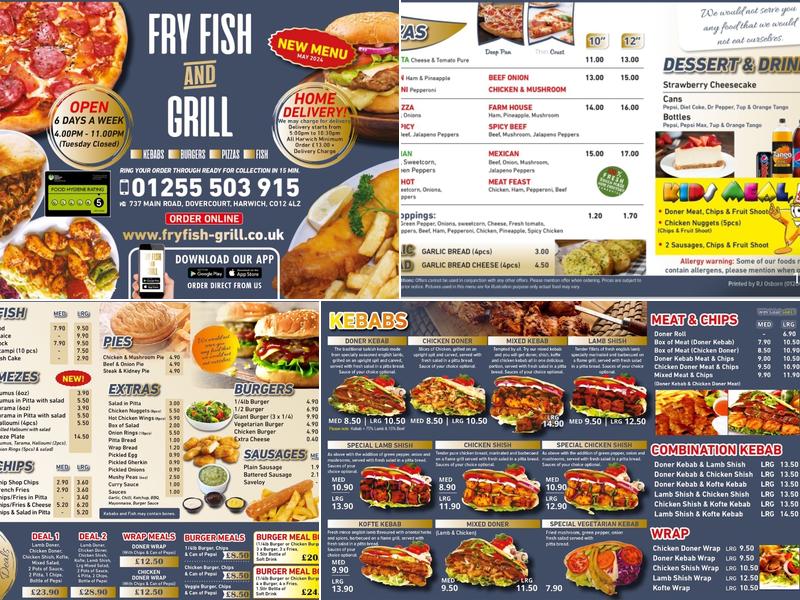 Fry Fish & Grill Kebab Shop Menu