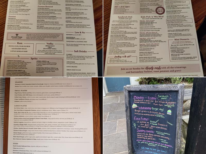 The White Horse Menu