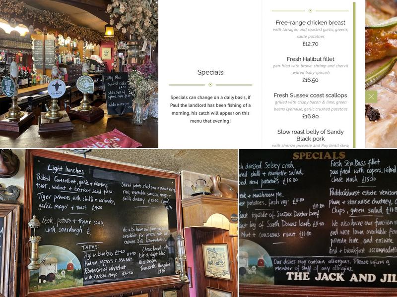 The Jack & Jill Inn Menu