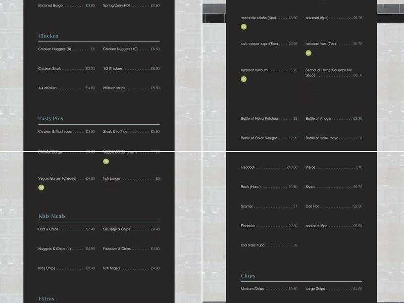 Hassocks Fish and Chips Menu