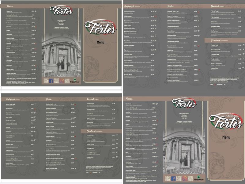 Fortes Pizzeria Menu