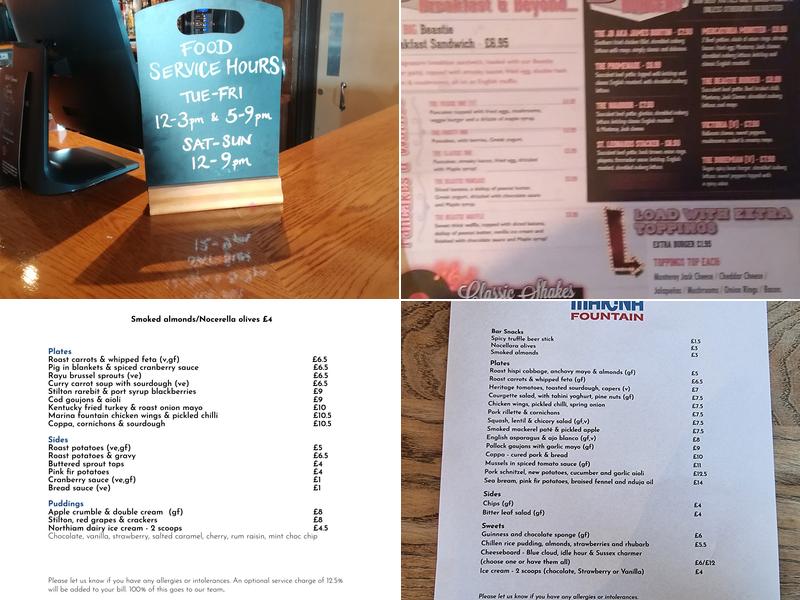 Marina Fountain Menu