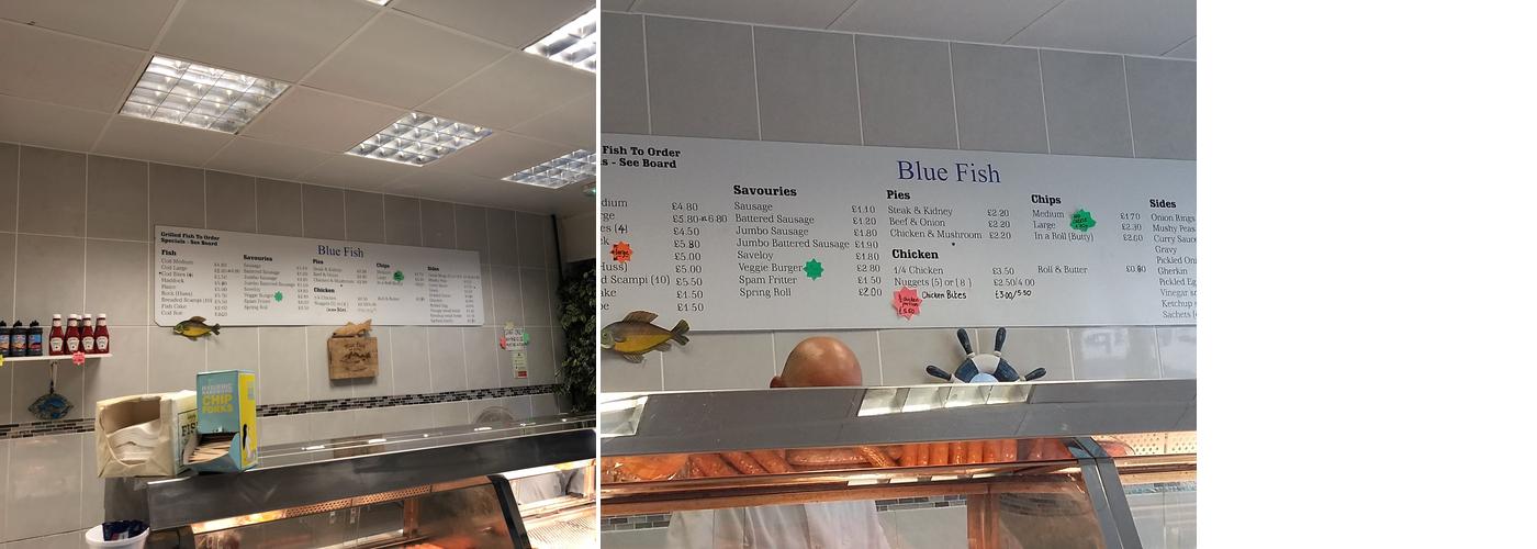Blue Fish Menu