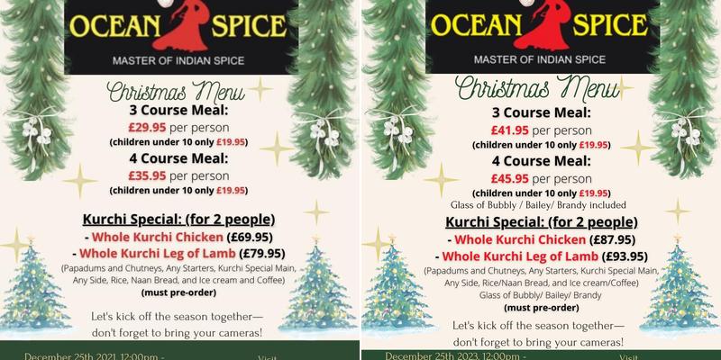 Ocean Spice Menu