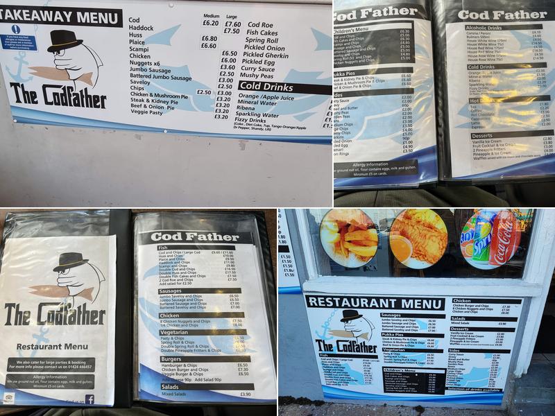 The Famous Cod Father Fish Bar Menu