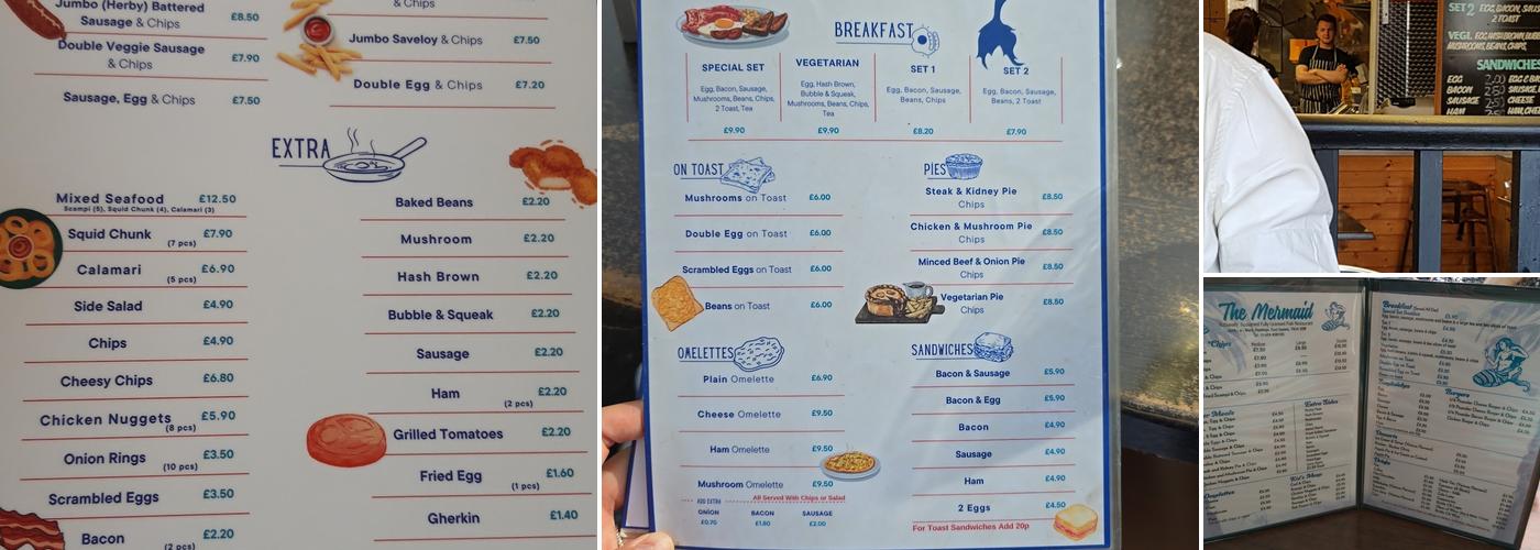 Mermaid Fish & Chips Restaurant Menu