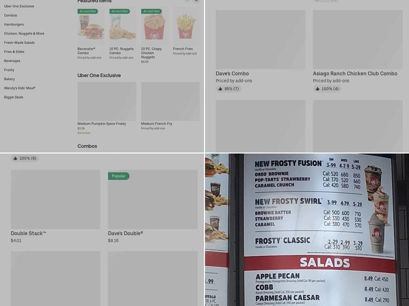 Wendy's Menu