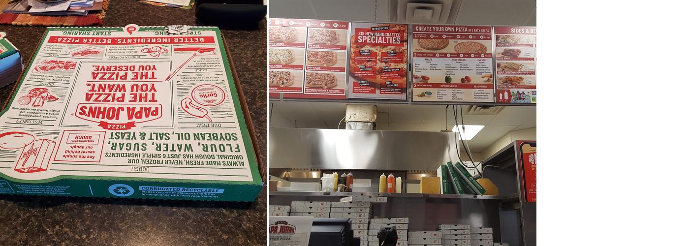 Papa Johns Pizza Menu