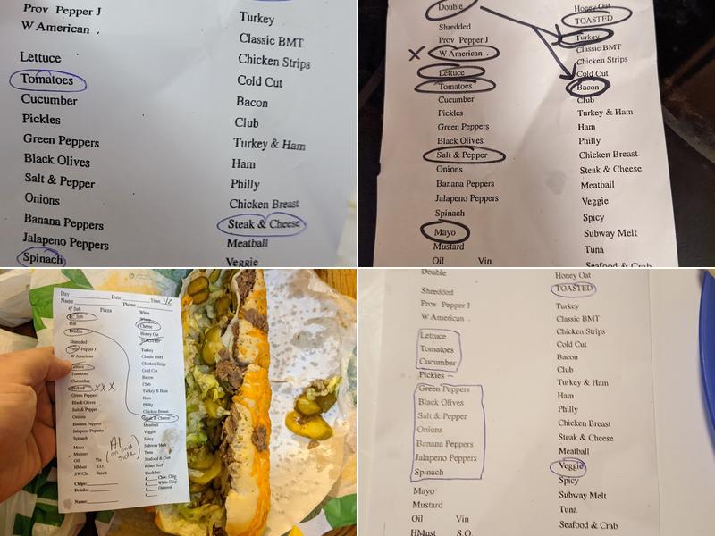 Subway Menu