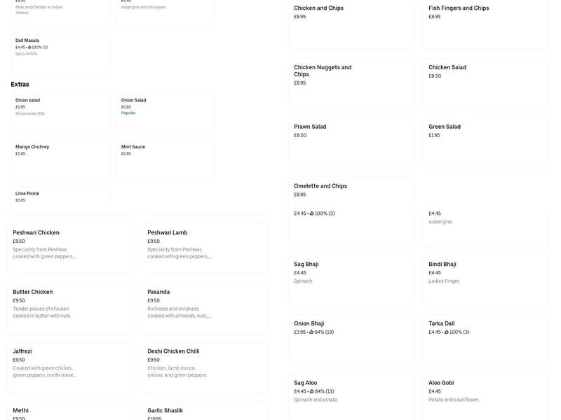 The Tandoori Ghor Menu