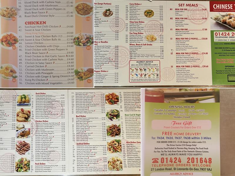 Chinese Town Menu