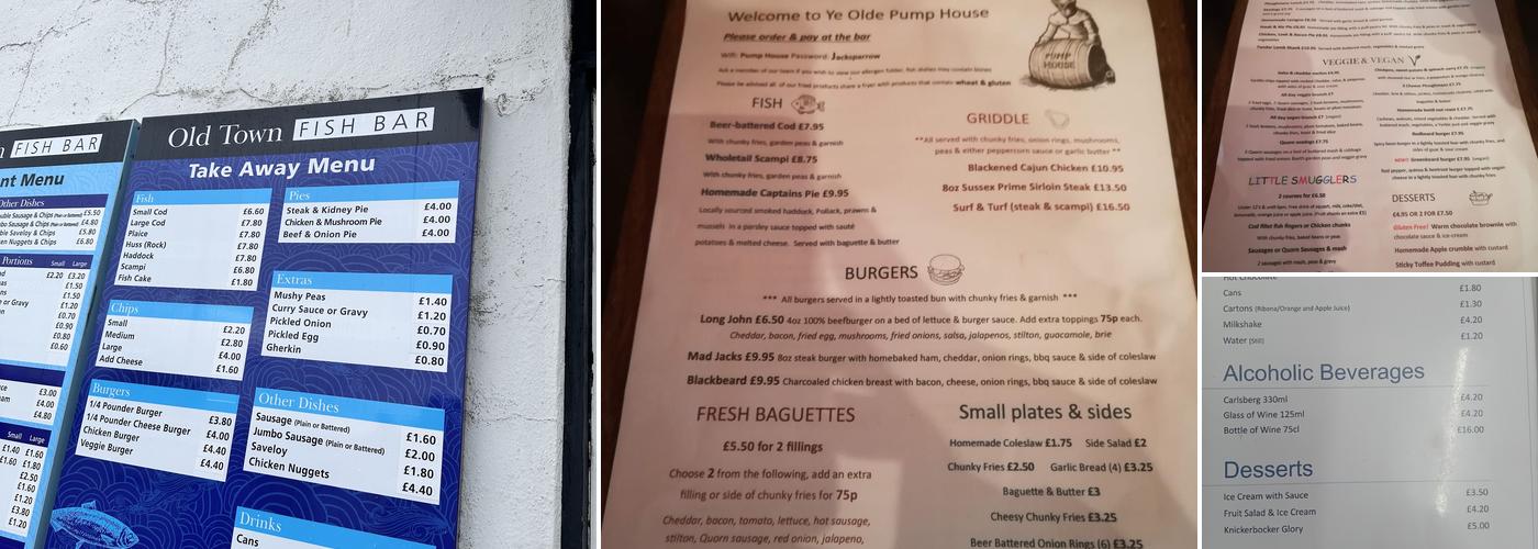 Old Town Fish Bar Menu