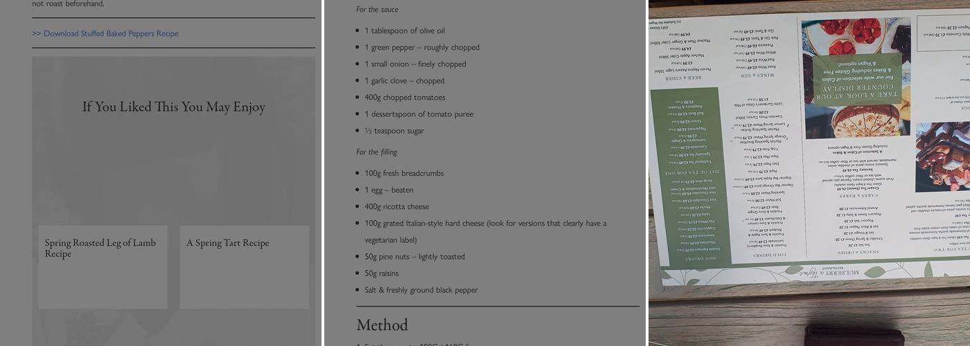 Mulberry & Thyme Restaurant Weyhill Menu