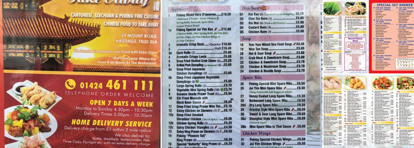 Peking Take Away Menu