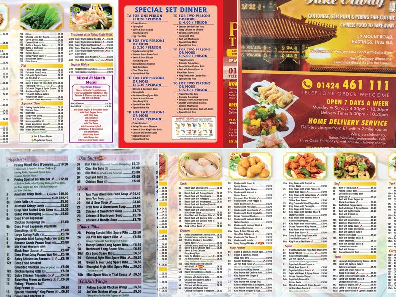 Peking Take Away Menu