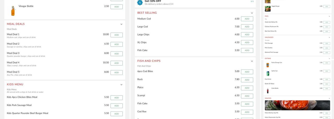 Hughenden Fish Bar Menu