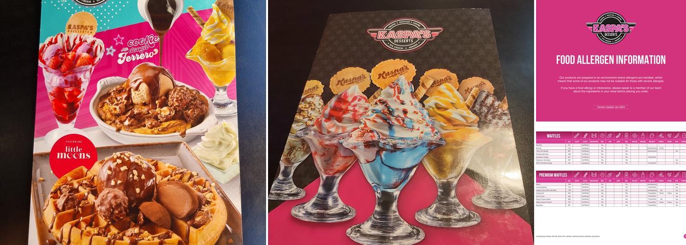 Kaspa's Hastings Menu