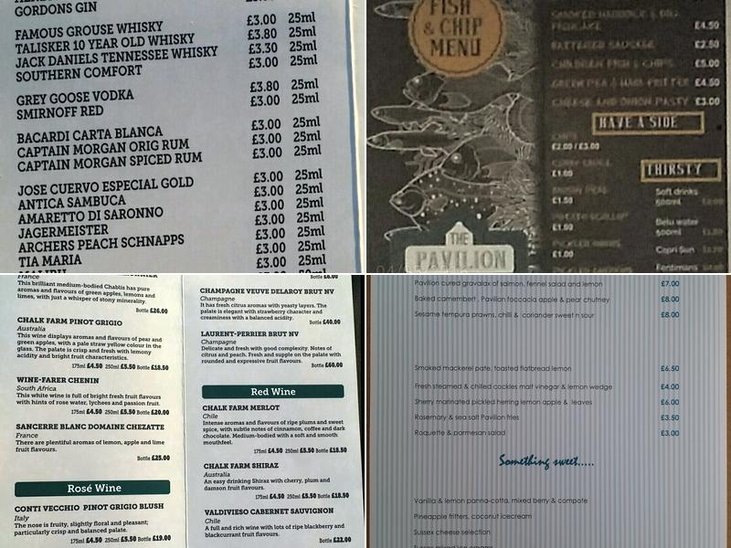 The Pavilion Restaurant & Bar Menu