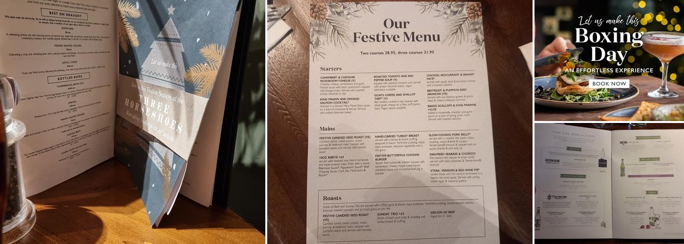 The Three Horseshoes Menu