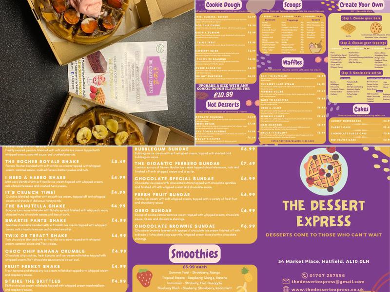 The Dessert Express Menu