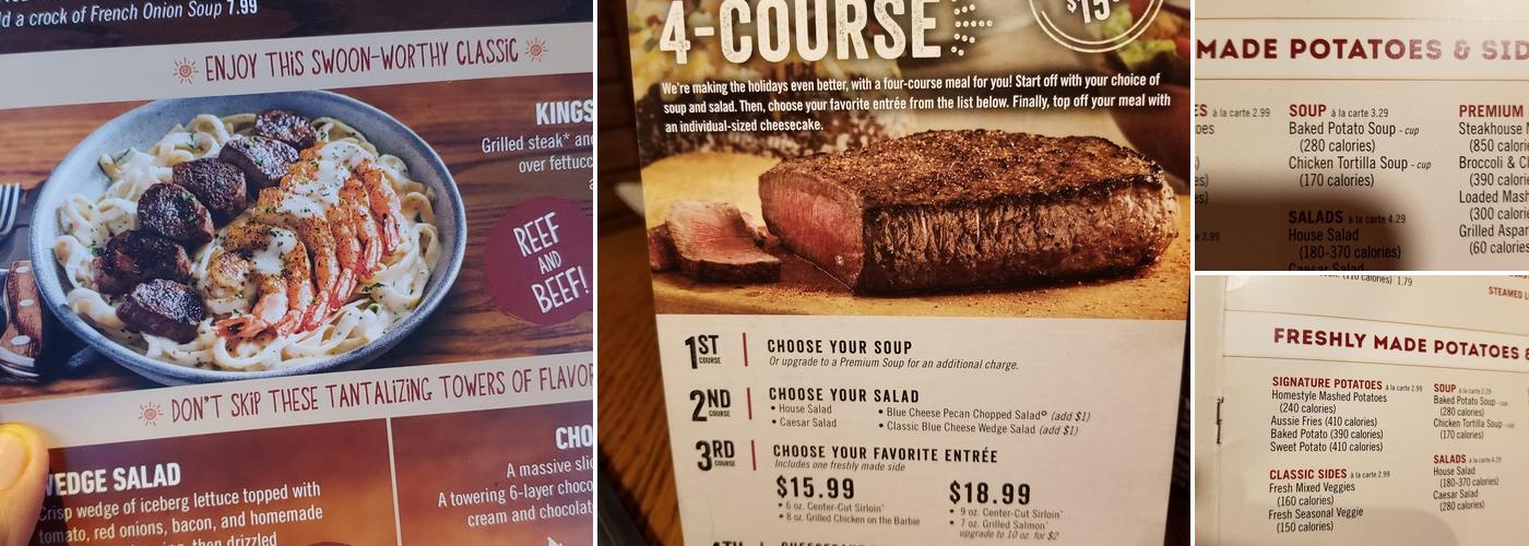 Outback Steakhouse Menu