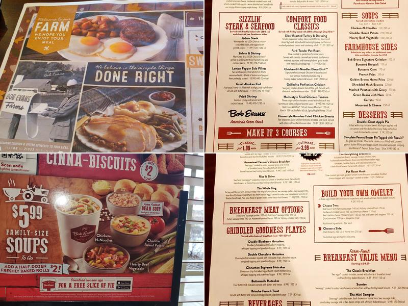 Bob Evans Menu