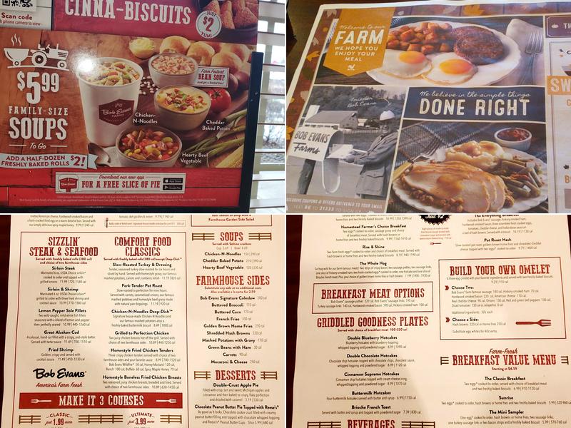 Bob Evans Menu