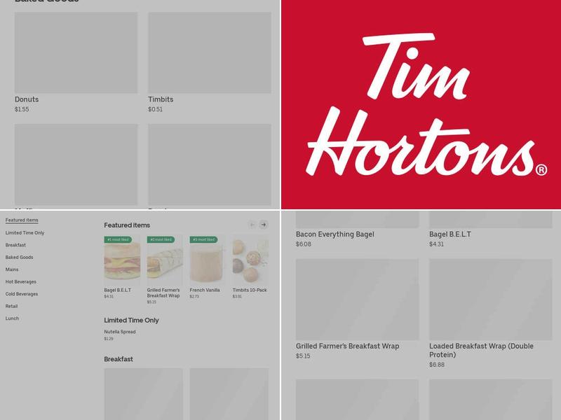 Tim Hortons Menu