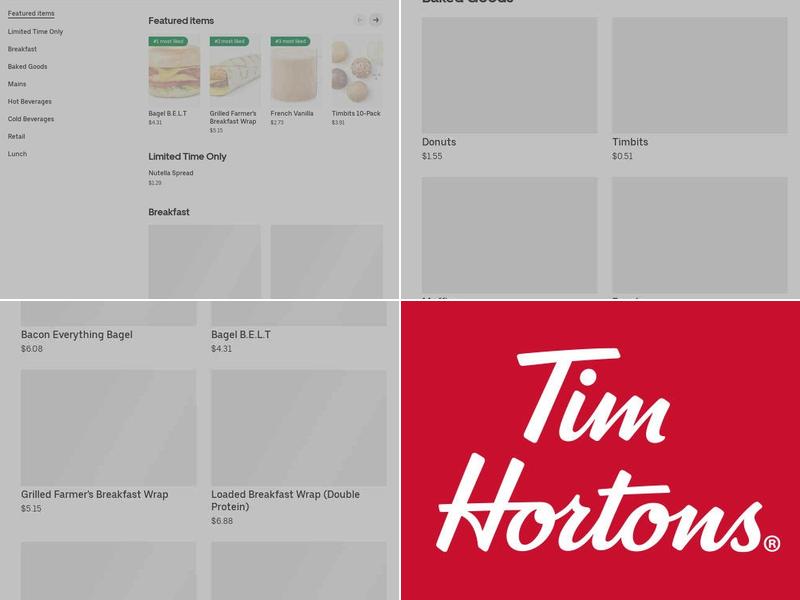 Tim Hortons Menu