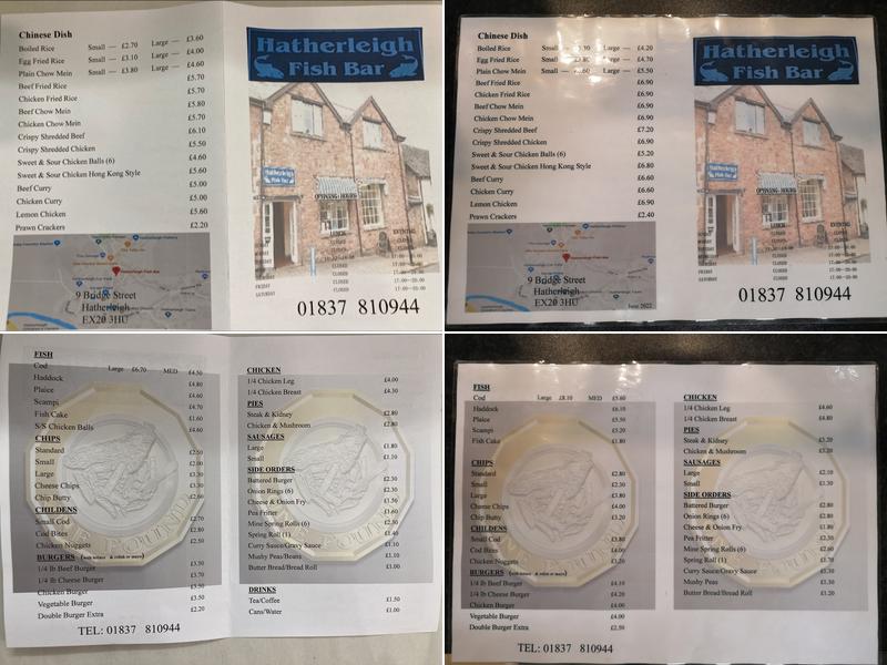 Hatherleigh Fish Bar Menu