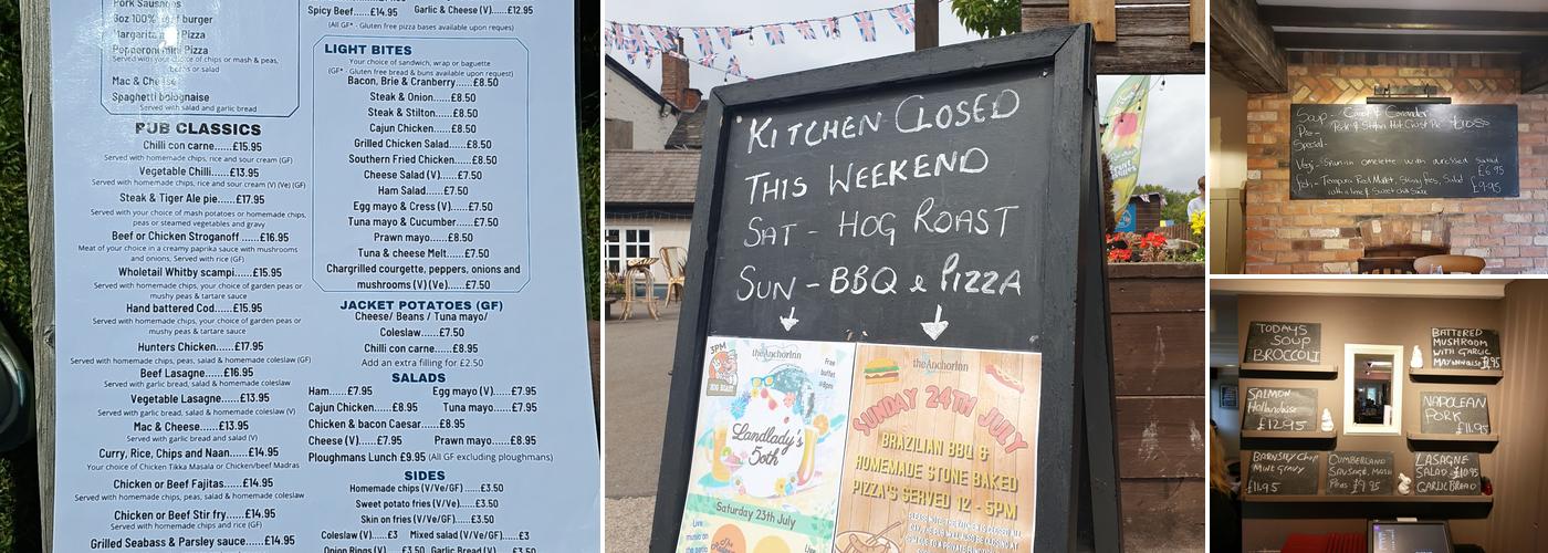 Anchor Inn Hathern Menu
