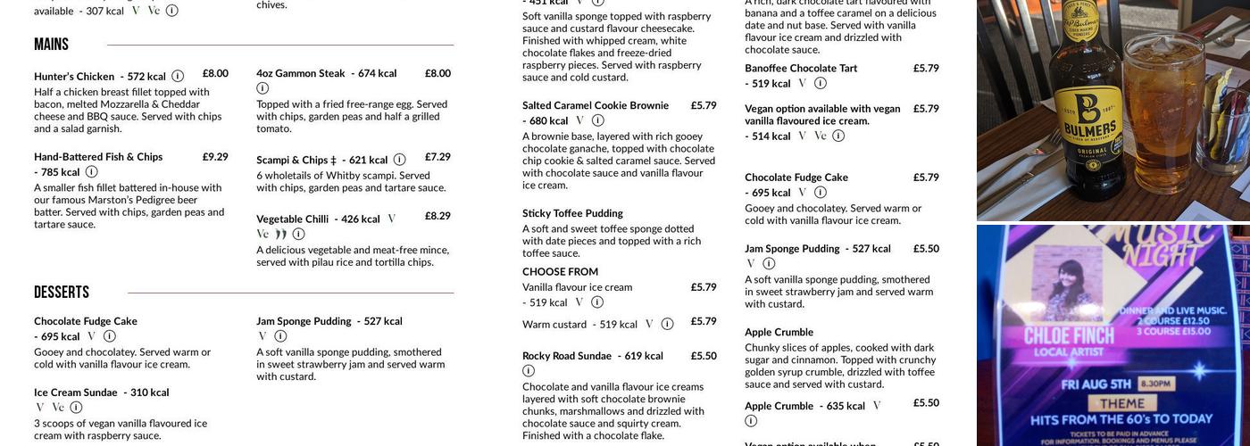 Kings Arms Menu