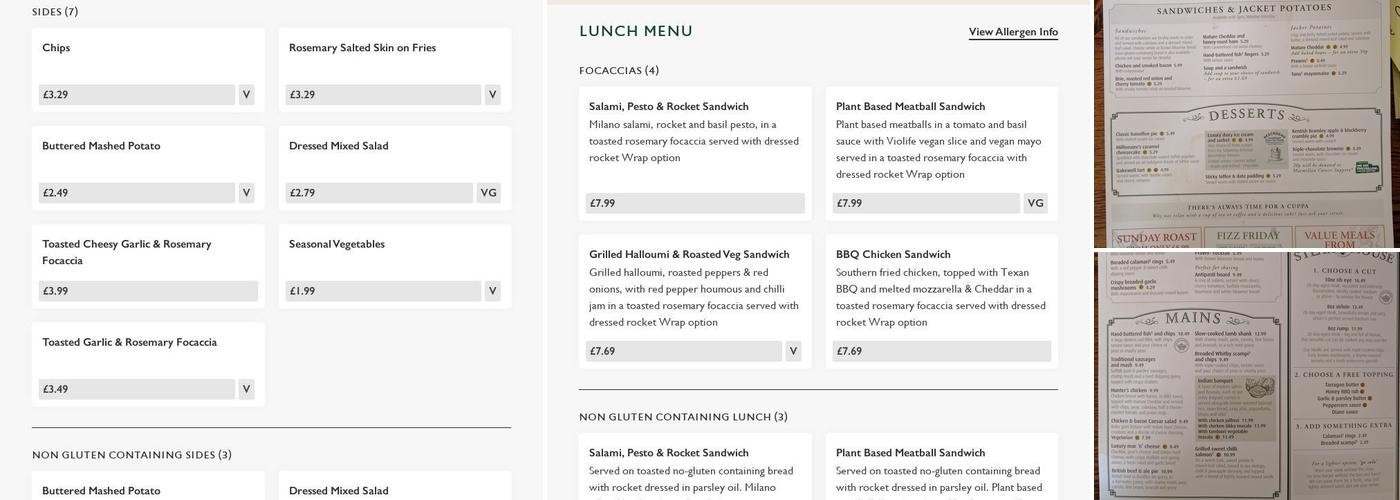 Royal Oak Havant Menu