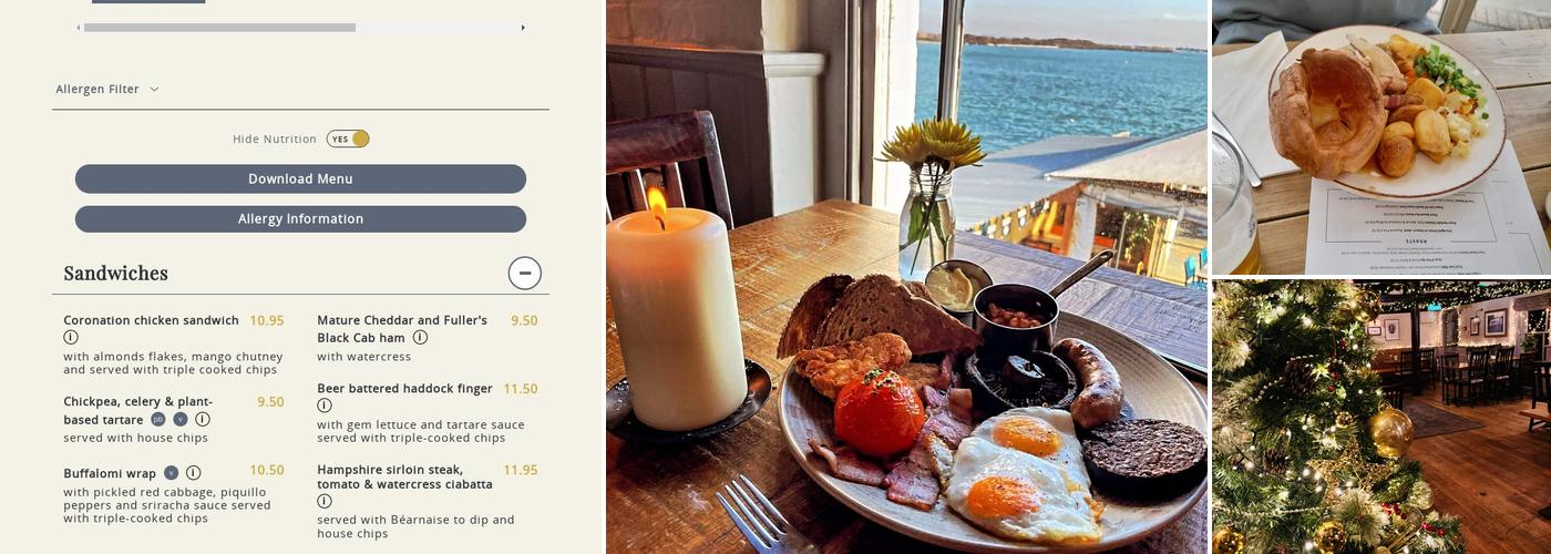 The Ship Inn, Langstone Menu