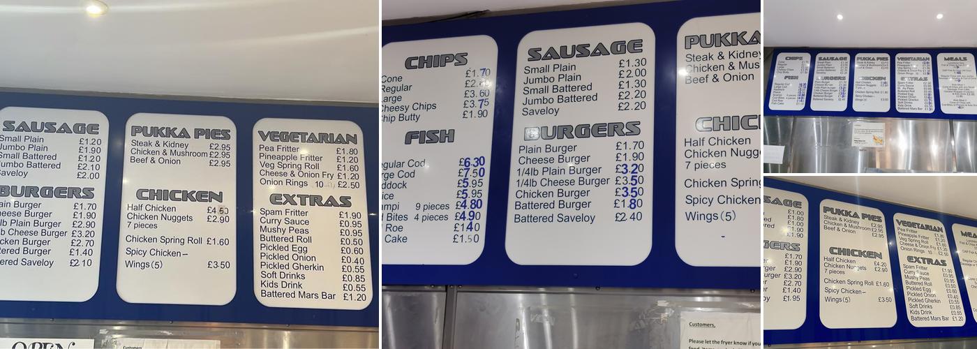 Cheeky Chippy Menu