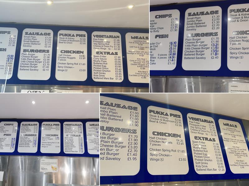 Cheeky Chippy Menu