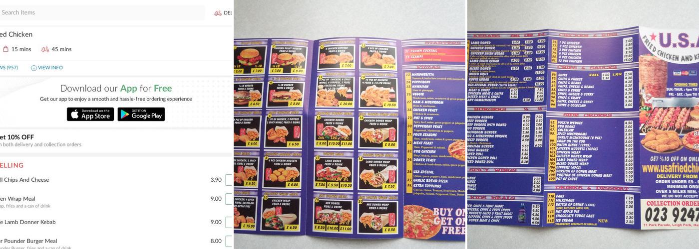 USA Fried Chicken (Havant) Menu
