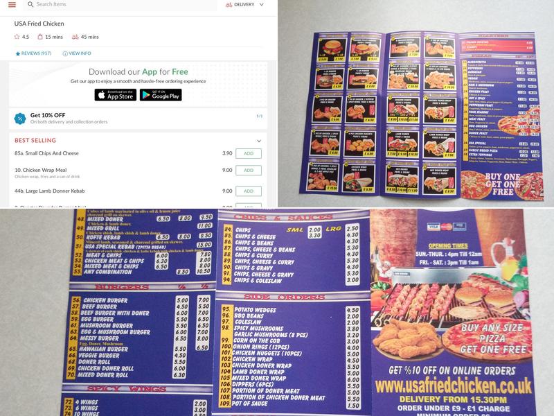 USA Fried Chicken (Havant) Menu