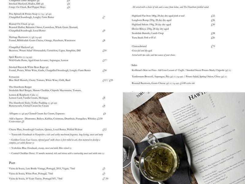 The Hawthorn Menu
