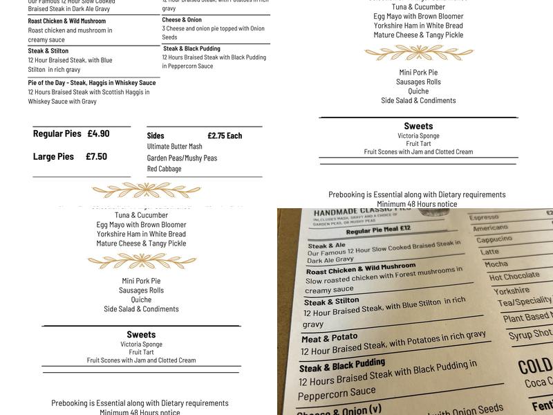 Hunters of Haworth Menu