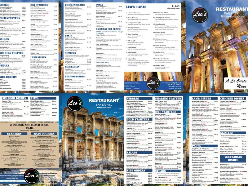 Leo's Bar & Grill | Haydock Menu