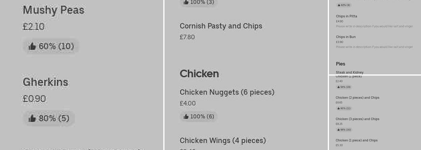 Jolly's Fish and Chips Menu