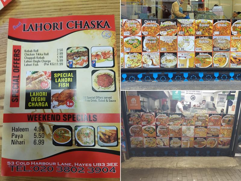 Lahori Chaska Menu