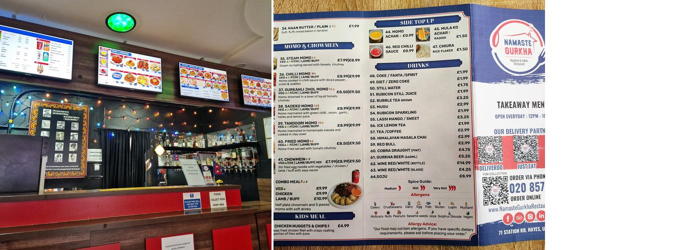 Namaste Gurkha - Hayes Menu