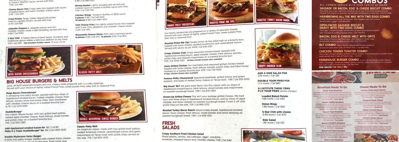 Huddle House Menu