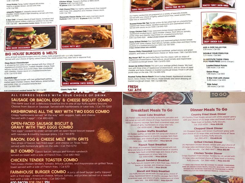Huddle House Menu