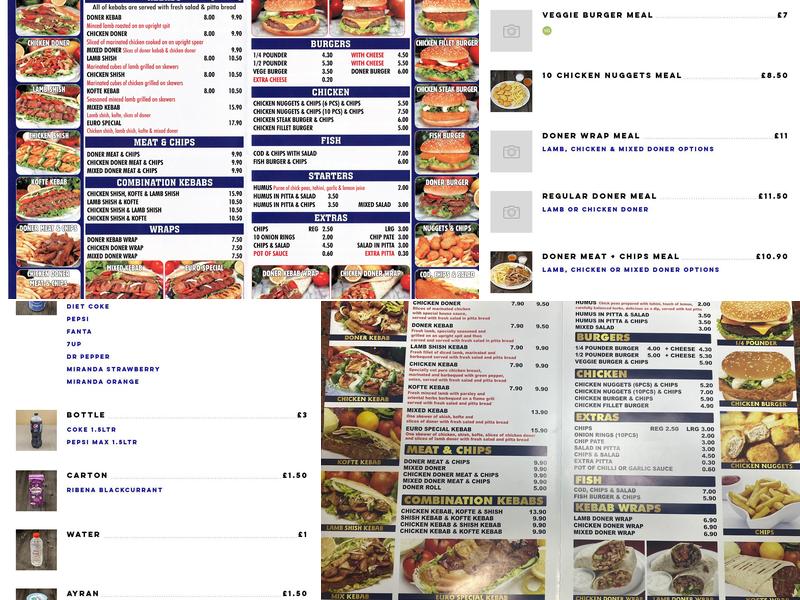 Euro Kebab Menu