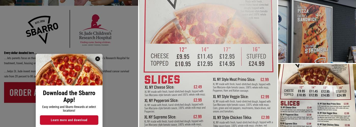 Sbarro Heathrow Menu